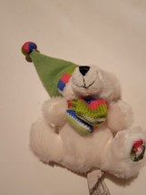 Vintage Hug Fun Small Plushie Plush Stuffed Toy Christmas Holiday White Bear - £11.12 GBP