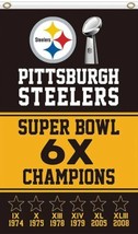 Pittsburgh Steelers Two Logo Flag 3X5 Ft Polyester Banner USA 90x150cm - $375.42 MXN