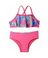 2 Piece Swimming Bathing Suit Infant 3-6M Colorful Glitter Tropical Ruff... - £4.71 GBP