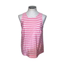 J. Crew Pink Striped Sleeveless Tank Top Women’s Size 8 - £14.13 GBP