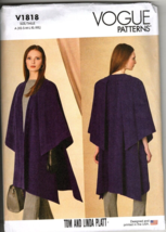 Vogue Patterns V1818 Misses XS to XXL Tom and Linda Platt Cape Sewing Pattern - $25.97