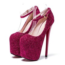 34-47 Sexy Fashion Platform Pumps Women Ultra High Stiletto Heels 19CM Shoes Rou - £78.05 GBP