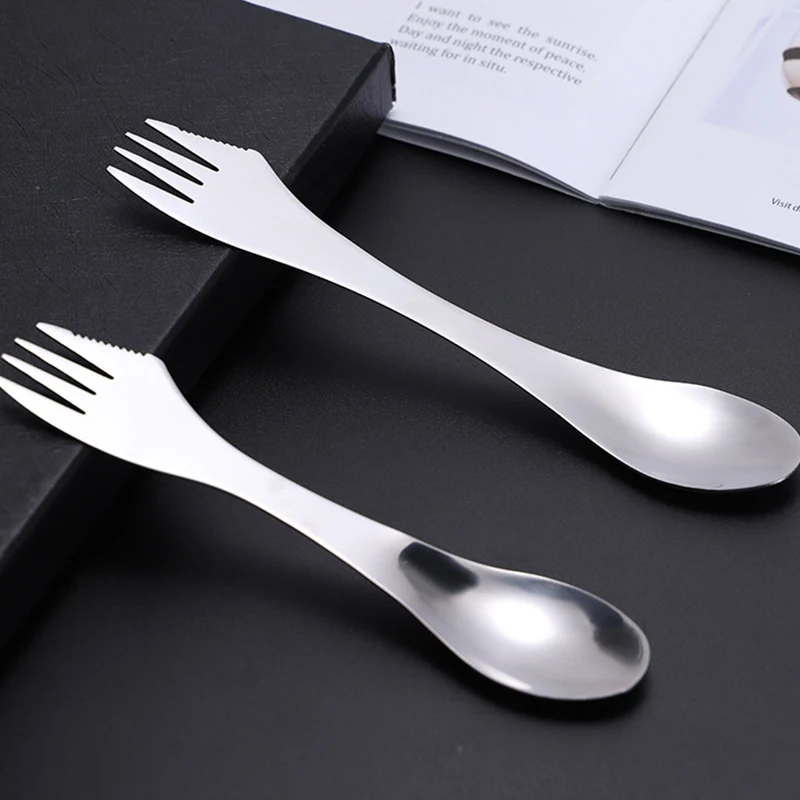 Sporting Camping Camping Tableware Titanium Spoon Fork A Folding Picnic Cutlery  - £23.62 GBP