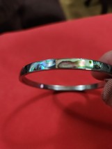 VTG Silver tone Bangle Bracelet with Abalone - $29.45 CAD