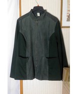 Avon Women&#39;s Jacket Size 2X - Dark Green Suede &amp; Knit - Full Zip Front -... - £18.45 GBP
