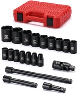Mixpower 1/2-Inch Drive Shallow Impact Socket Set Metric Size 10Mm-32Mm ... - $46.99