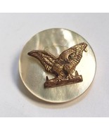 WWII Mother of Pearl Home Front Button with Brass Eagle 1&quot; - £7.05 GBP