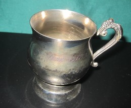 Vintage Engraved Etched ELEGANCE Silver Plated On Brass Small Creamer Mi... - $34.99