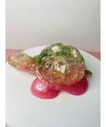 Green And Pink Glitter Turtle In Seascape! With Gift Box, Turtle Gift, R... - $24.75