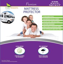 Rv Bunk Waterproof Mattress Protector (30&quot; Wx75 L) - Fitted Sheet, Aller... - $35.94