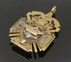 14K GOLD - Vintage Antique Masonic Symbols Locket Pendant (OPENS) - GP277 - £1,291.10 GBP