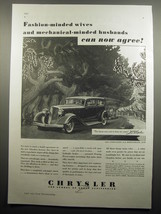 1933 Chrysler Six Brougham Ad - Fashion-minded wives - $18.49
