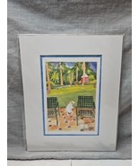 Barbara Finsness &quot;Afternoon in Devonshire&quot; 5&#39;&#39; x 7&#39;&#39; Print, Dog on Lawn - €13,02 EUR