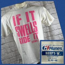 Vtg Hawaii Souvenir If It Swells Ride It Surf T-Shirt Mens XL USA Single... - $34.64