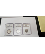 Lot of 3 NGC Silver Washington Quarters - £53.24 GBP