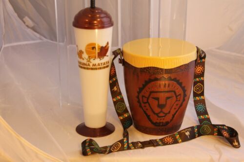 Animal Kingdom Drum Popcorn Bucket Sipper Cup Lion King Festival Disney Lot WDW - $57.61