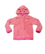 Size 6/6X Betsey Johnson Pink Faux Fur Sherpa Cat Hooded Jacket Full Zip - $14.85