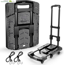 Heavy Duty Dolly Cart, 6 Wheels Collapsible Luggage Cart with 2 Elastic ... - $90.22