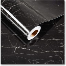 Cre8Tive Black Marble Contact Paper 24&quot;X118&quot; Wide Black Marble Wallpaper Peel - £26.78 GBP