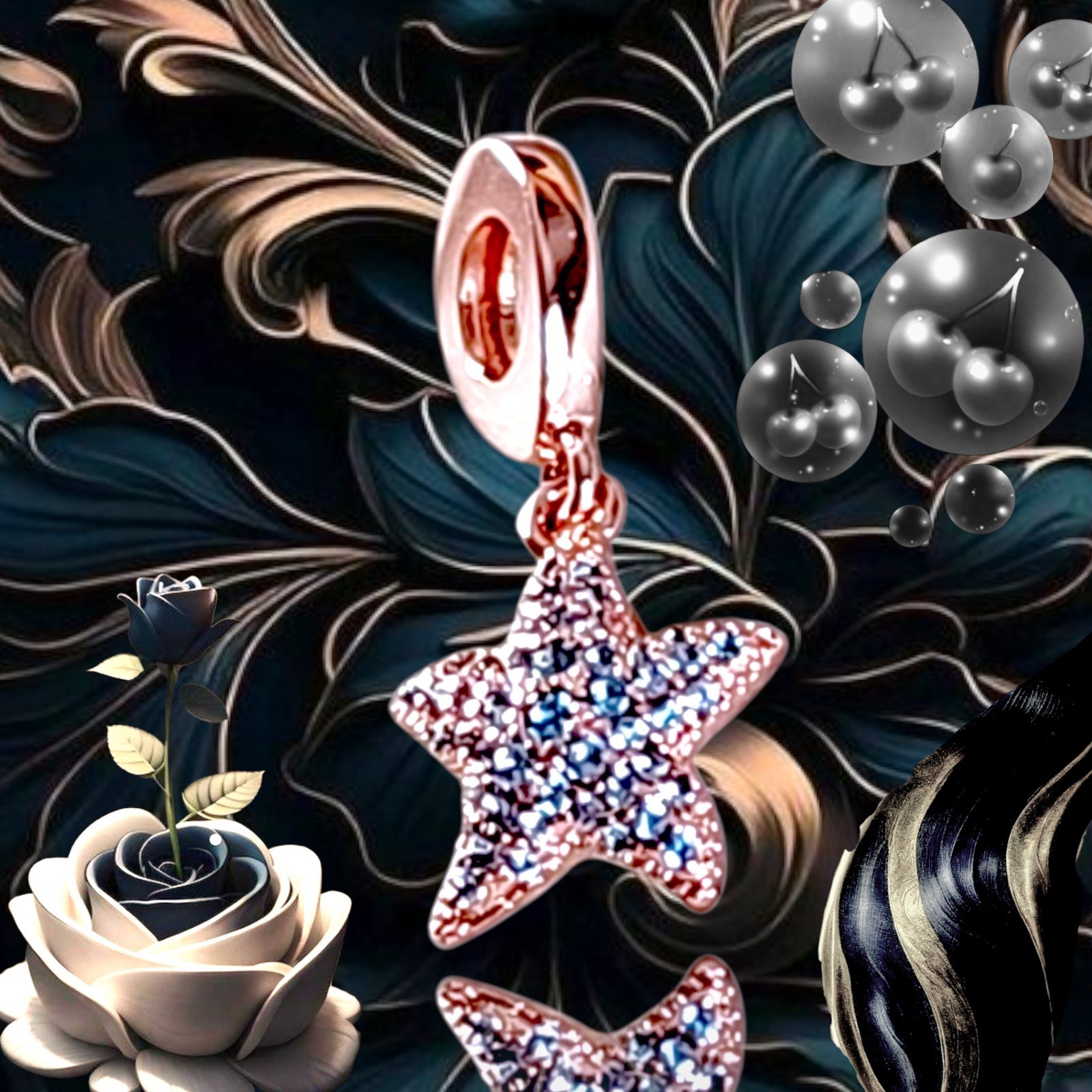 Pandora 14K Rose   Gold Plated Sparkling   Starfish Dangle Charm US SELLER  Item image 7