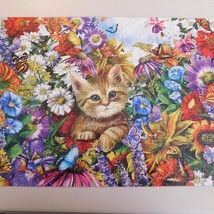 Kitty Garden Butterflies Lori Schory 500 piece Jigsaw Puzzle 2010 COMPLETE - £7.95 GBP