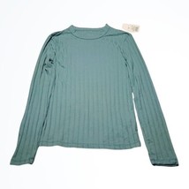 A New Day Women&#39;s Size XS Teal Ribbed Solid Long Sleeve Crew Neck Slim F... - £8.19 GBP