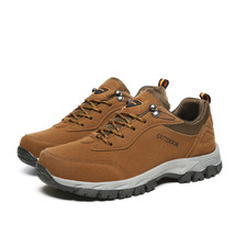 Large Size 39-49 Winter Leather Men Shoes Plus Velvet Ankle Boots Outdoor Men Hi - £42.68 GBP