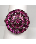 DJoy Signed 925 Sterling Silver Purplish Pink Rhodolite Garnet Ring Size... - $5,395.74 MXN