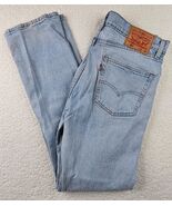 Levis 505 Jeans Mens 34x34 Blue Regular Fit Straight Leg Light Wash Cott... - €20,62 EUR