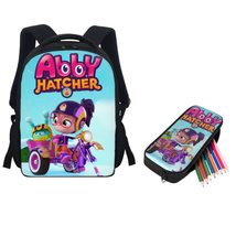 Twoheartsgirl Abby Hatcher Pattern School Bag with Pencil Case 2 PCS Set Prescho - £38.31 GBP