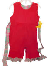 MARY JAMES Christmas Holiday Overalls Red Corduroy sz 24 Months NWT - £14.83 GBP