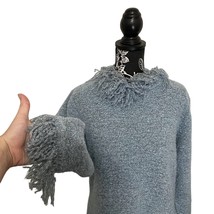 Hearts of Palm Knit Yarn Fringe Long Sleeve Sweater Sky Baby Blue - Size... - £13.69 GBP