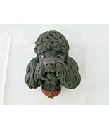BOSSONS CHALKWARE DOG HEAD BLACK POODLE CONGLETON ENGLAND 4.75&quot;H  - $39.12 CAD