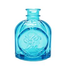 Mini Light Blue Colored Glass Round Lady in a Bottle Vintage Style Jar H... - $13.37