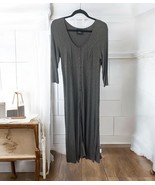 Maeve Anthropologie Button Down Maxi Dress Gray Size Large 3/4 Sleeve He... - $43.56