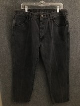 Rustler Jeans Men&#39;s Size 38x30 Black Denim Straight Leg Mid Rise - $15.43