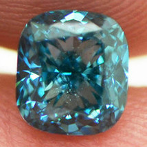 Loose Cushion Cut Diamond Fancy Blue Color Real Natural Enhanced One Carat VVS2 - £1,258.98 GBP