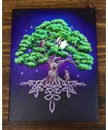 Tree Of Life Celtic Knotwork In Starry Night Wood Framed Canvas Wall Decor - $26.65 CAD