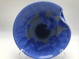 Wizard of Clay II Studio Pottery Plate Crystalline Glaze Dish Blue Pinch... - £84.56 GBP