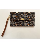 Handmade Beige Black Orange Night Forest Canvas Envelope Wallet Clutch 8... - £20.89 GBP