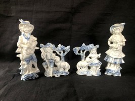 set of 4 antique german porcelain figurines. All with number on the back - £77.52 GBP