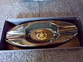 Zino Platinum Cigar Ashtray  9.5” Black Porcelain By Design New Orleans NIB image 2