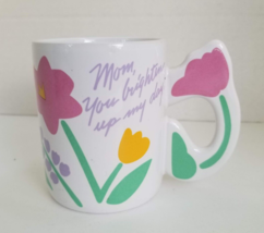 Mom Coffee Mug Avon Floral Whimsical Flower Shape Handle Gift for Mother - $6.93