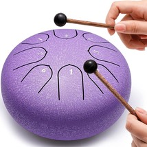 Lronbird Steel Tongue Drum, 6 Inch 8 Notes C-Key Handpan Drums, Small, Lavender - £29.56 GBP