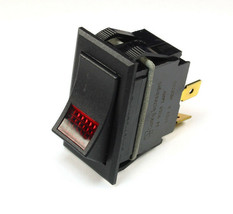 Carling Lighted Rocker Switch, RED JEWEL, SPST  ON/OFF 24v Lamp, 3 prong - $7.25