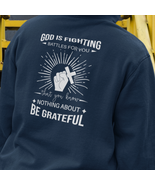 Heavy Blend™ Full Zip Hooded Sweatshirt &quot;God is Fighting&quot; Printed on Bac... - $39.55+