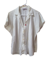 Women&#39;s Cabrais White Button Front Collared S/S Shirt - Size L - £13.36 GBP