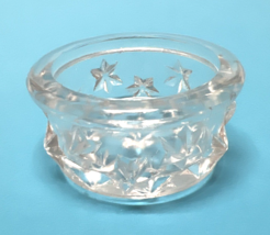 Amazing Raised Star Clear Glass Open Salt Dip 1 7/8 x 7/8 inch Flake - $12.38