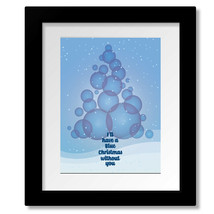 Blue Christmas, Elvis Presley Song Lyric Pop Music Art - Print, Canvas o... - $19.00+