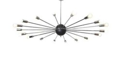 Mid Century Design Brass Sputnik chandelier light Fixture 18 Arms Chrome Lights - £339.25 GBP